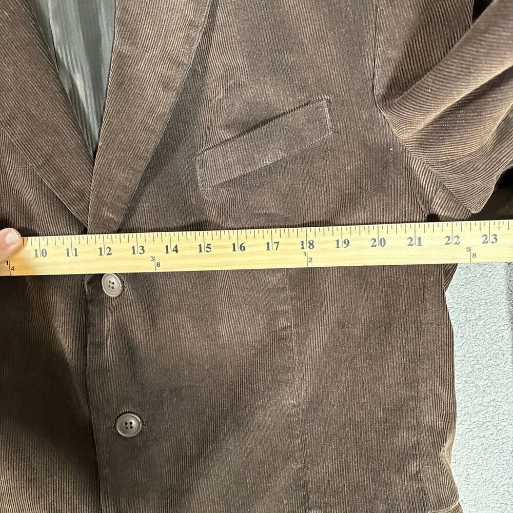 Milano Men’s Brown Corduroy Blazer 3 Button Inside Pen Pocket Size 44‎ Chest